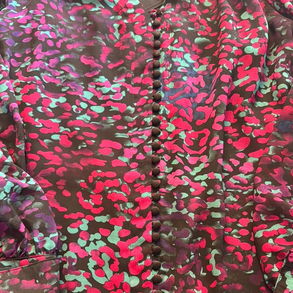 MM Couture Red and Purple Sheer Blouse with Tank top - Image 3