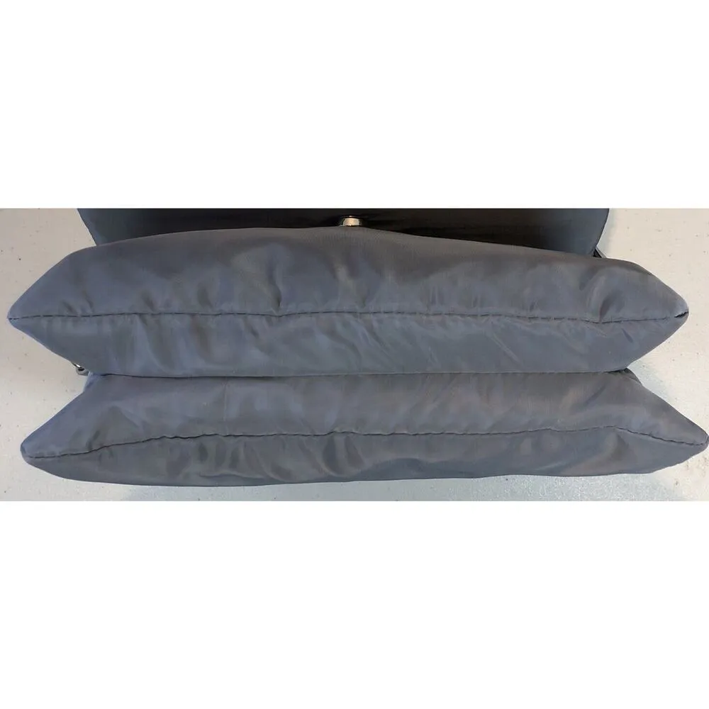 Violet Ray Eco Women’s Handbag, Light Gray Nylon Envelope Purse - Image 5