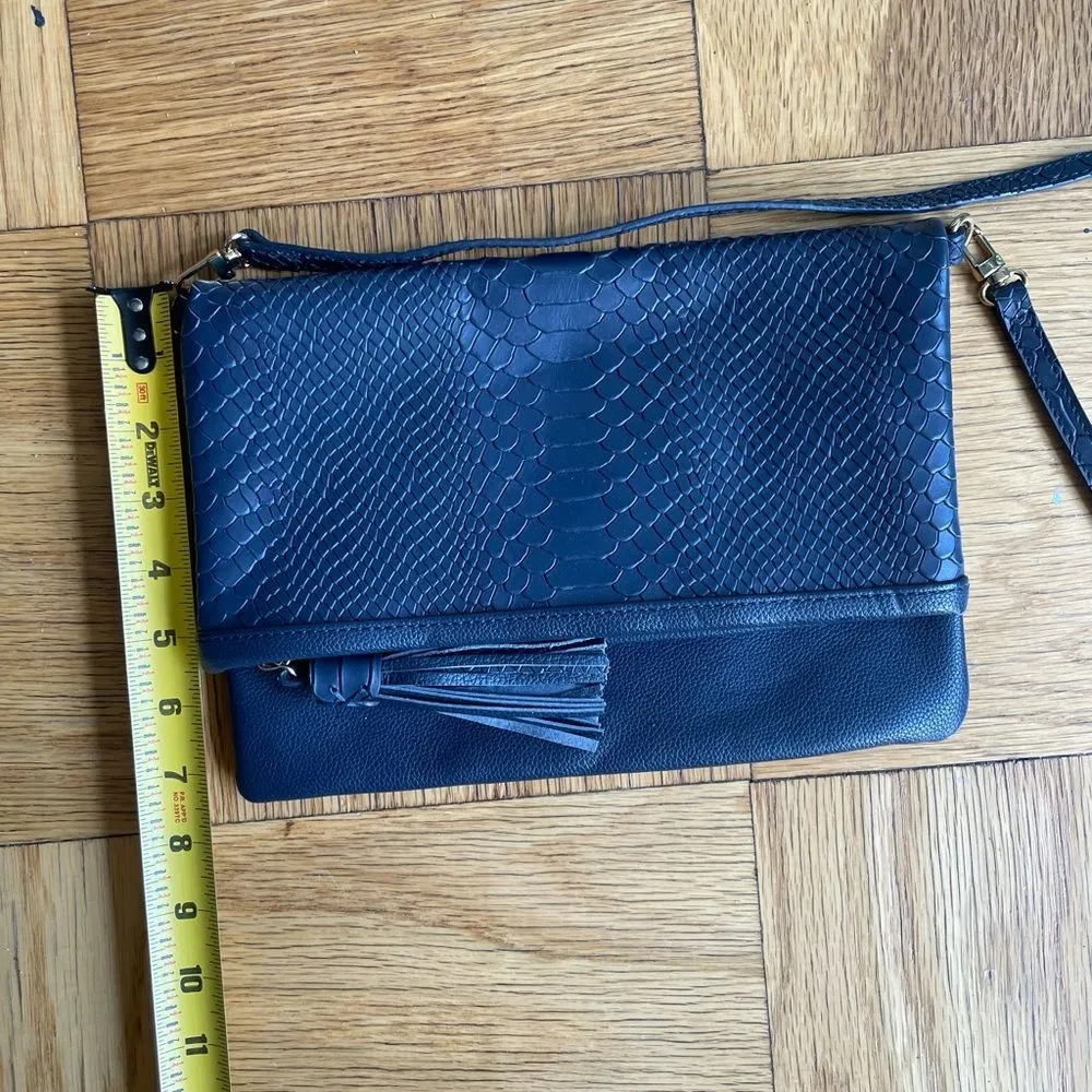 NWOT Gigi New York Rachel Convertible Clutch, Navy Blue Leather - Image 7