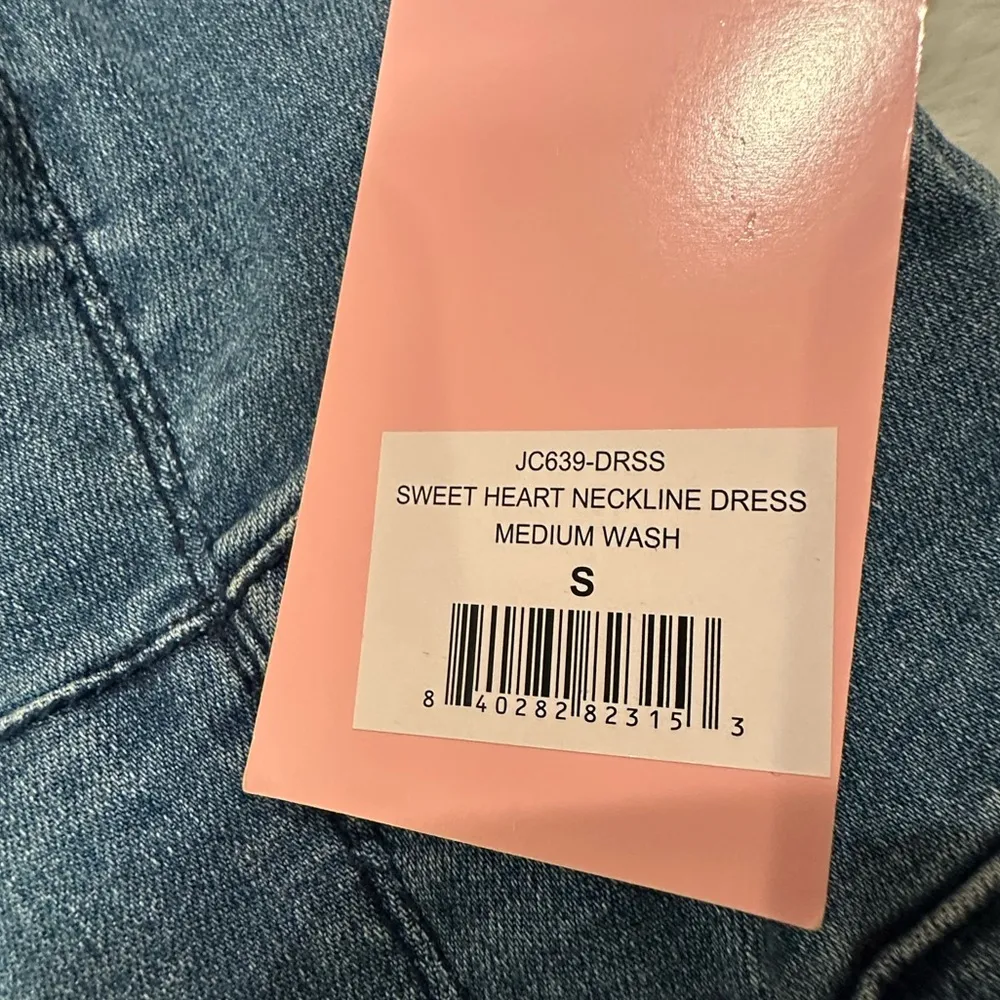 NWT Juicy Couture Denim Sweetheart Neckline mini Dress dark Wash size S - Image 3