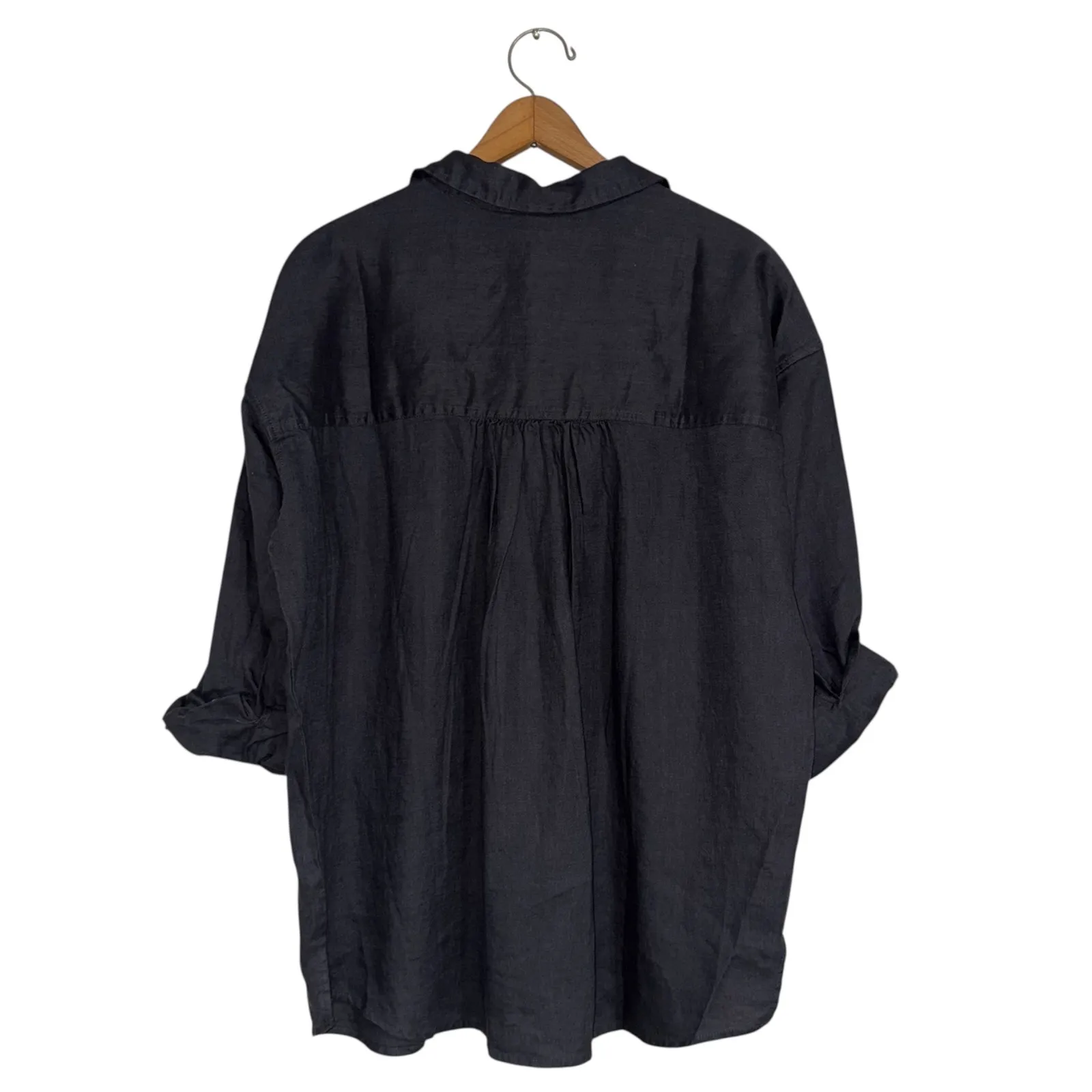 Splendid‎ Collection Bailey Gray Long Sleeve Button Down Linen Shirt Top Womens - Image 7