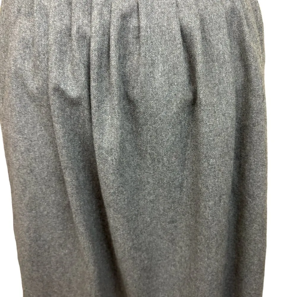 Vintage wool blend skirt, size 9, lined, pockets, pleated, button/zipper Gray - Image 2