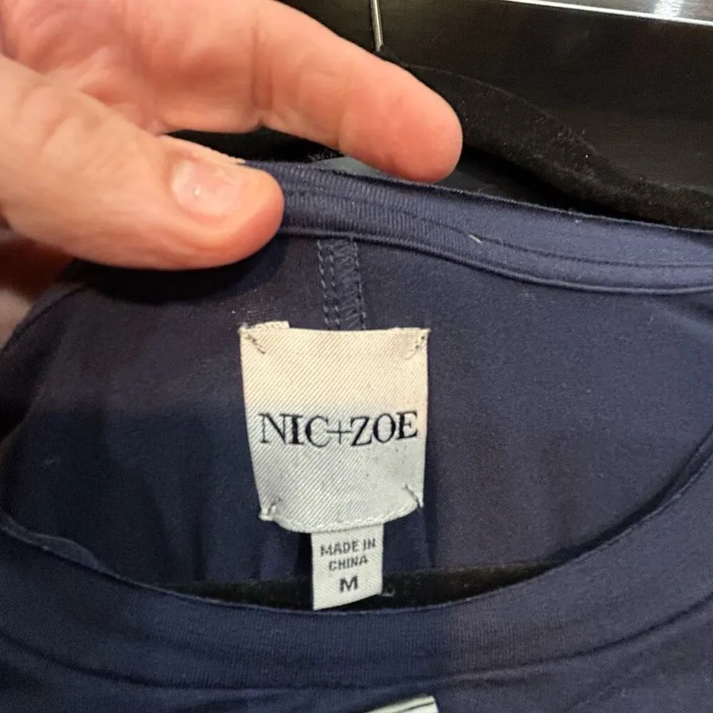 Nic + Zoe‎ navy blue cap sleeve buttery soft tshirt size M - Image 6