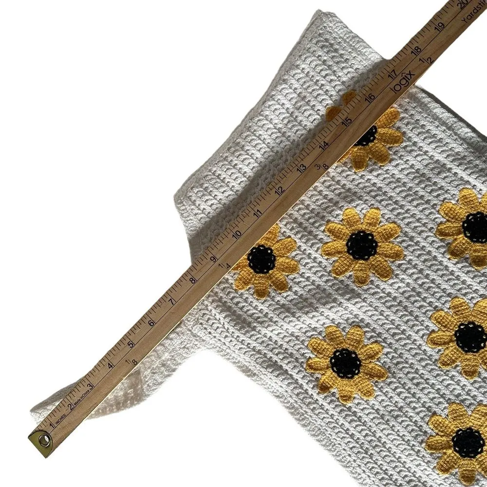 Altar'd State Crochet Crop Top Sunflower Pattern Size‎ M Festival BOHO Soft Girl - Image 13