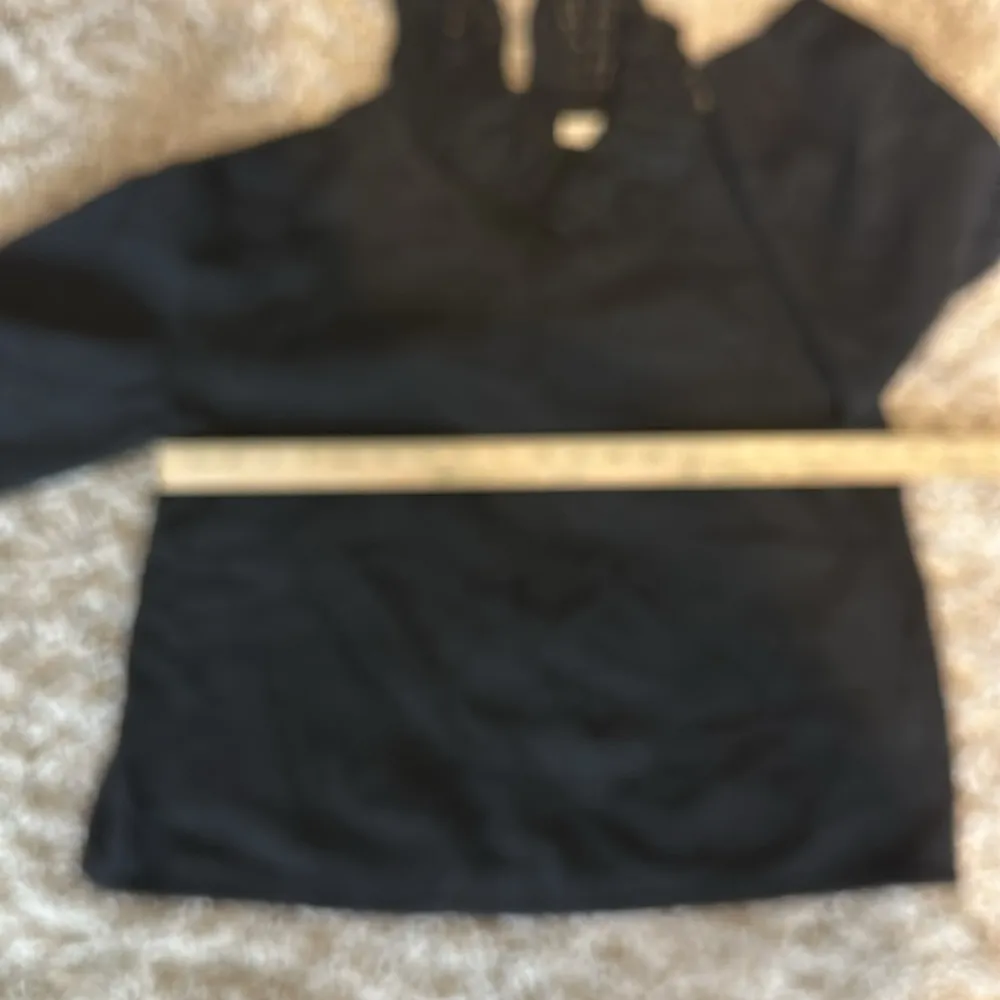 Asie Womens Sweater Charcoal Crotchet Collar Gray Size undefined - Image 10