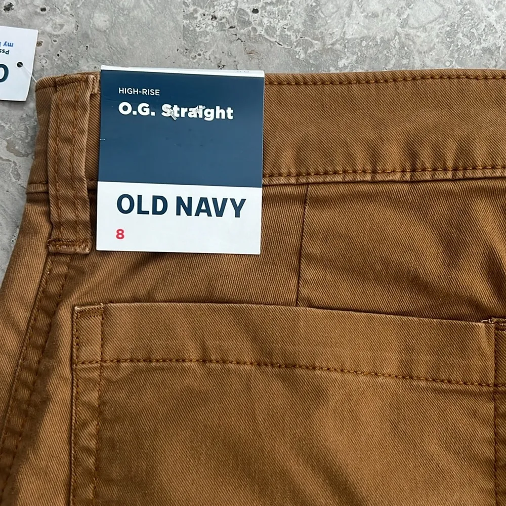 NWT Old Navy BROWN High-Rise OG Straight Jeans/Pants, Size 8 New w/Tag - Image 6