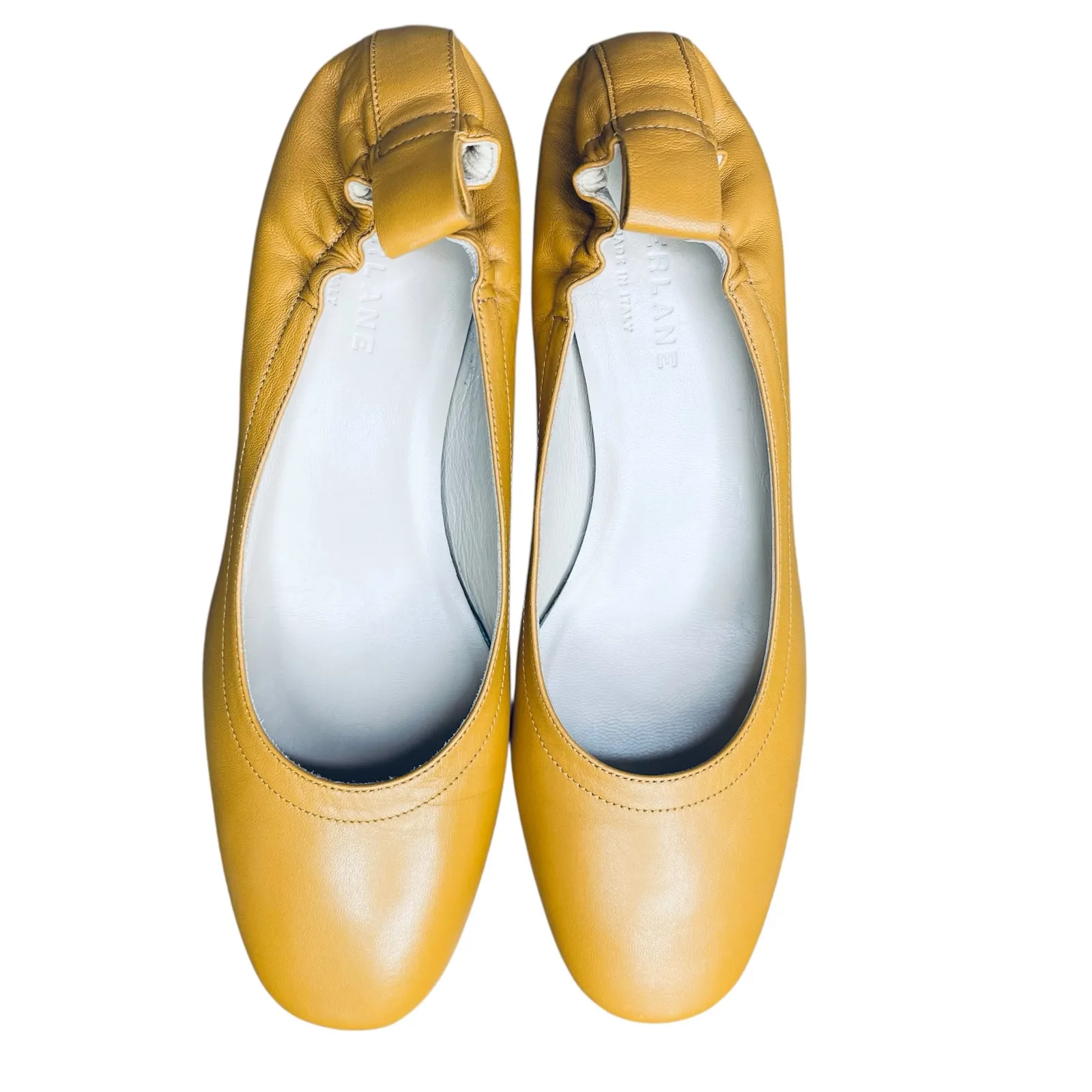 Everlane The Day Leather Heel Size 5.5 Mustard Yellow comfort shoes preppy - Image 5