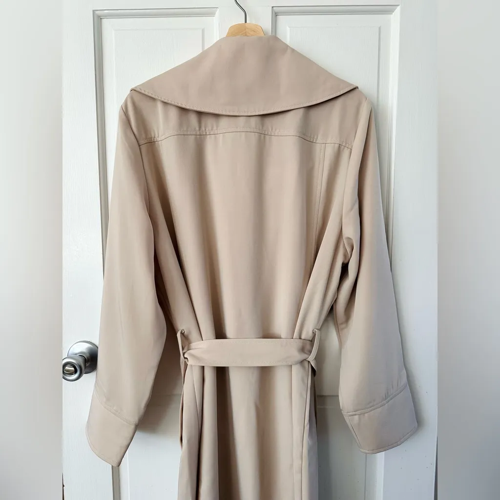 Avec Les Filles  Tan Trench Coat Lightweight Drape Belted Jacket Size 2X - Image 10