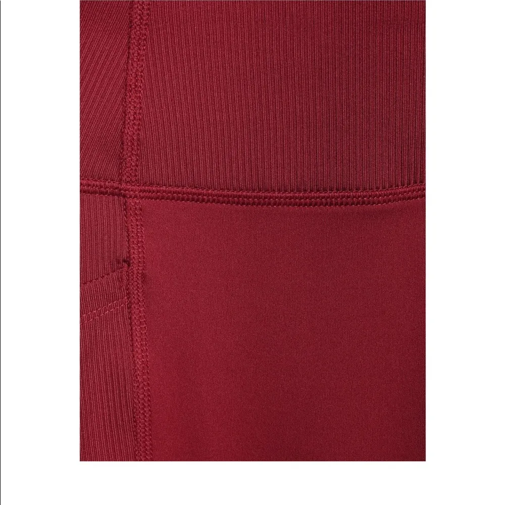 Athletic Works Womens Performance Capri Size Large 12-14 High Waist Burgundy New - Image 5
