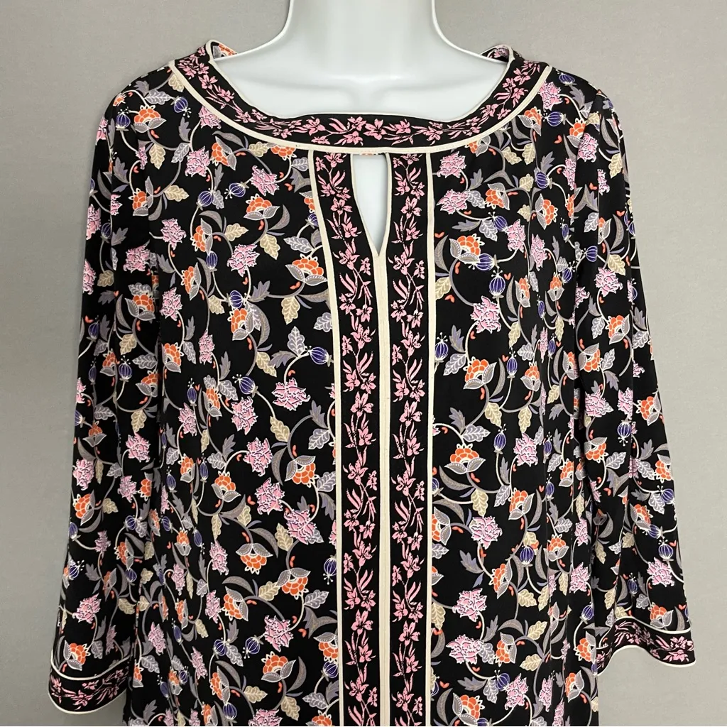 Wisp Dress Marnie Floral Black Pink Shift Size 10 Cut - Image 5