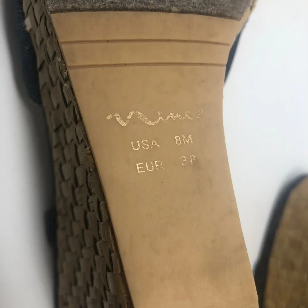 Nina Denim Strap Wedge Sandals Size 8 - Image 11