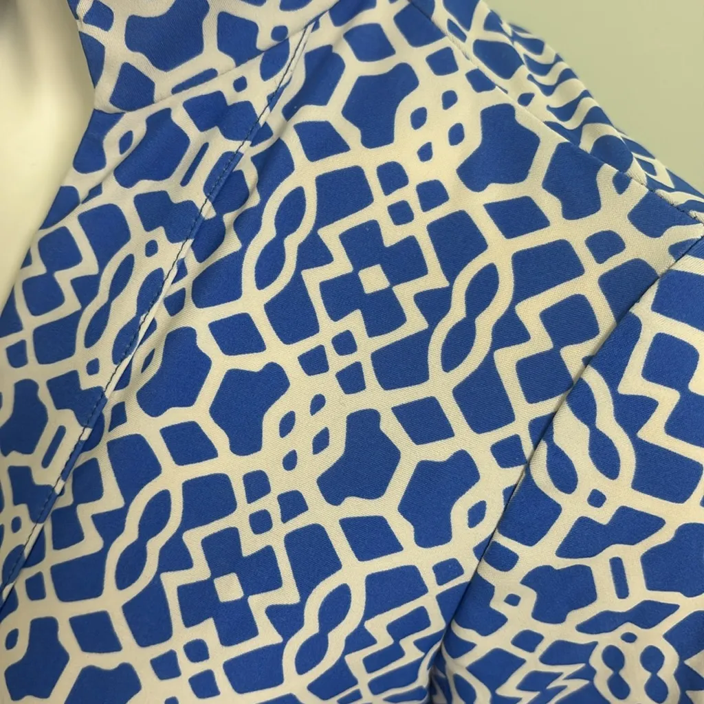 Jude Connally Chris Blue & White Geometric Tunic Top - Image 8