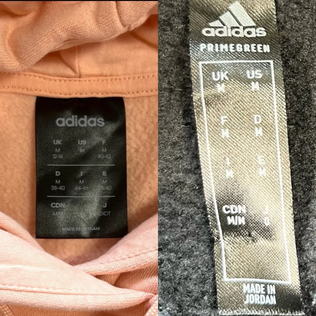 Two Adidas Essentials 3-Stripe Pullover Hoodies Black & Pink Medium - Image 14