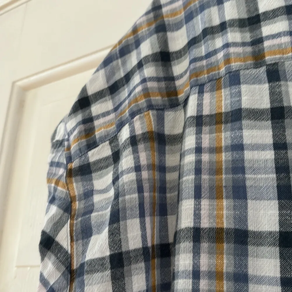 Kuhl Women’s Short Sleeve Wylde Shirt Size Large Flint Blue Button Up‎ Top Plaid - Image 7