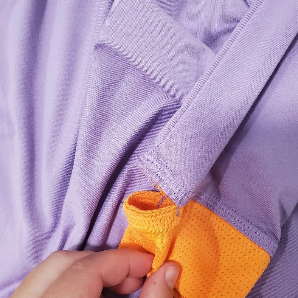 Champion Performance Purple and Orange Half Zip Exercise Top Size Medium - Image 5