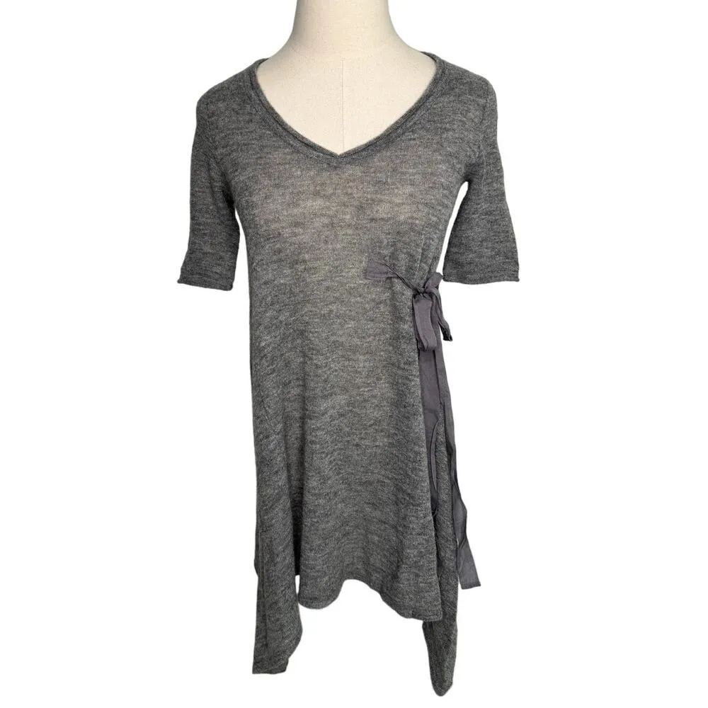 Susana Monaco alpaca wool blend V neck bow tie waist sweater mini dress size XS - Image 5