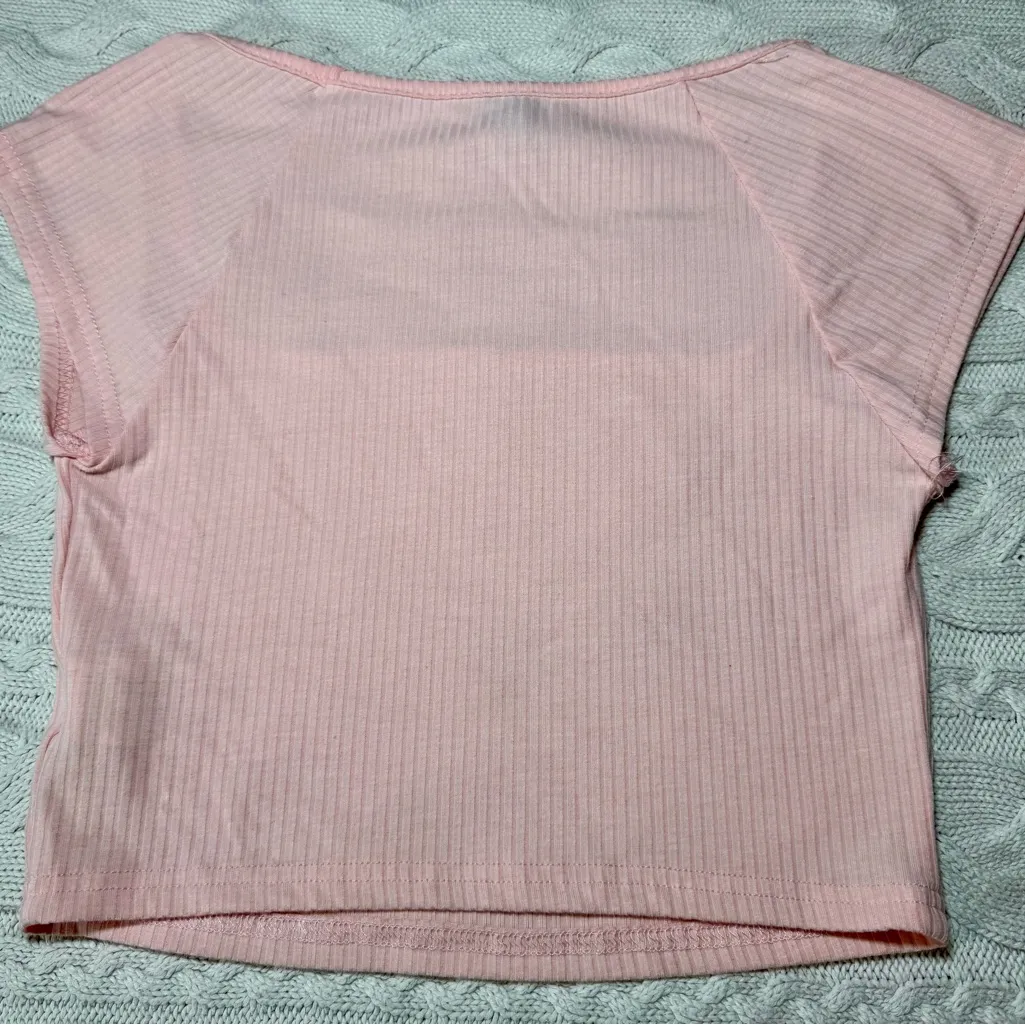 SheIn  peach 🍑 Ribbed Square Neck Crop Top - Image 6