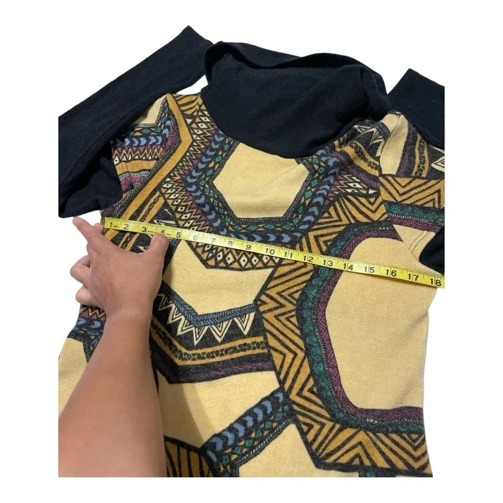 Addie Geo Print Cowl Neck Layered Sweater Dress Tunic L - Image 9