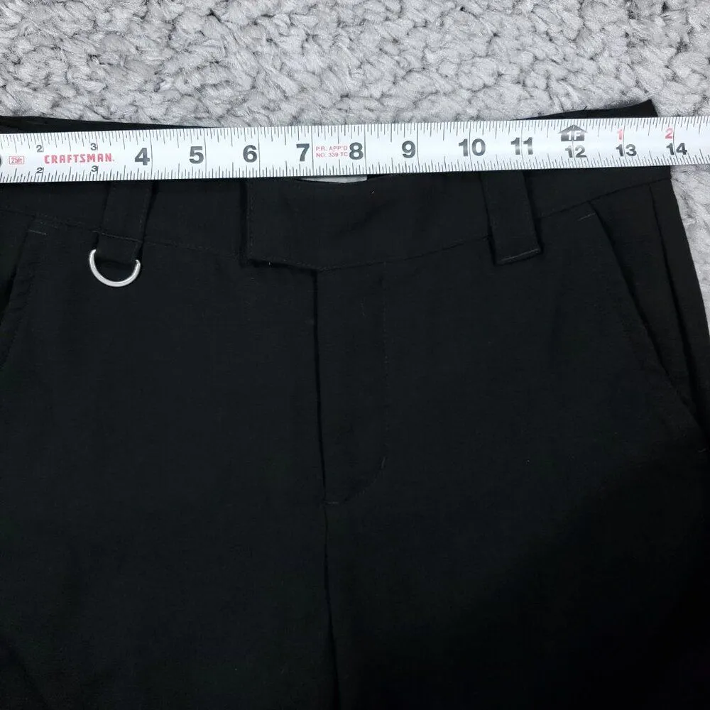 READ Anthropologie Low Rise Ankle Zip Wide Leg Pants Black Size 0 Stretch - Image 9