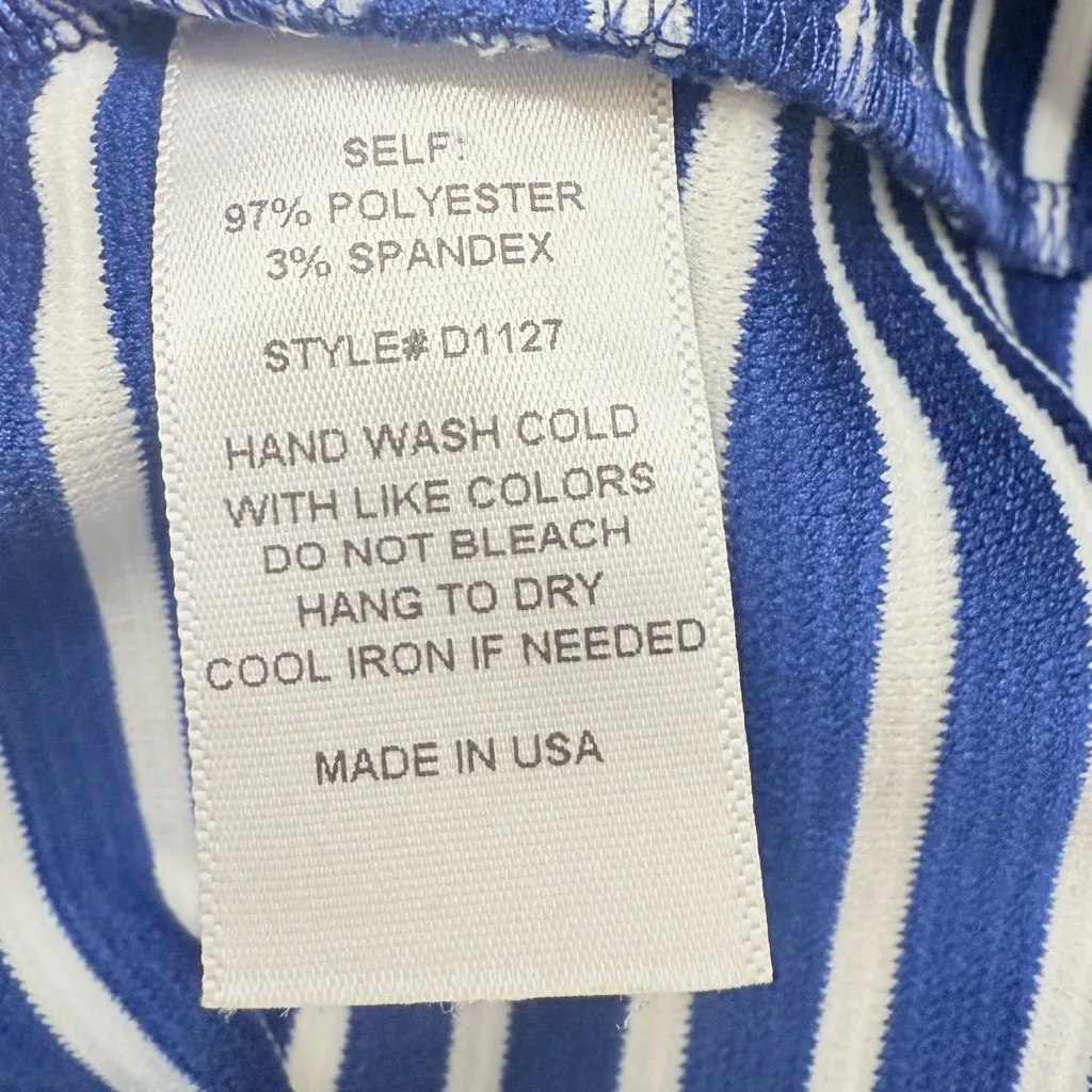 Altar’d State Blue White Striped A Line Fit and Flare Bell Sleeves Knee Length M - Image 6