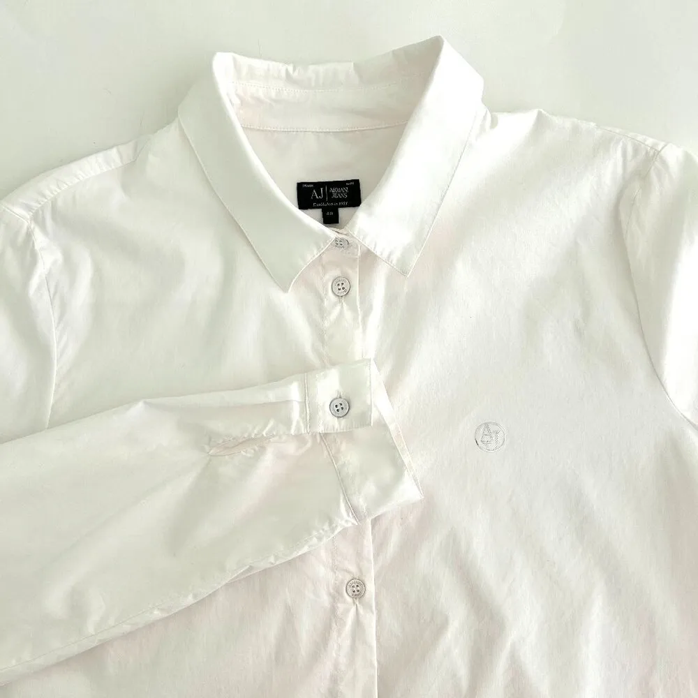 Armani Jeans Button Up in White Size 48 / 12 - Image 3