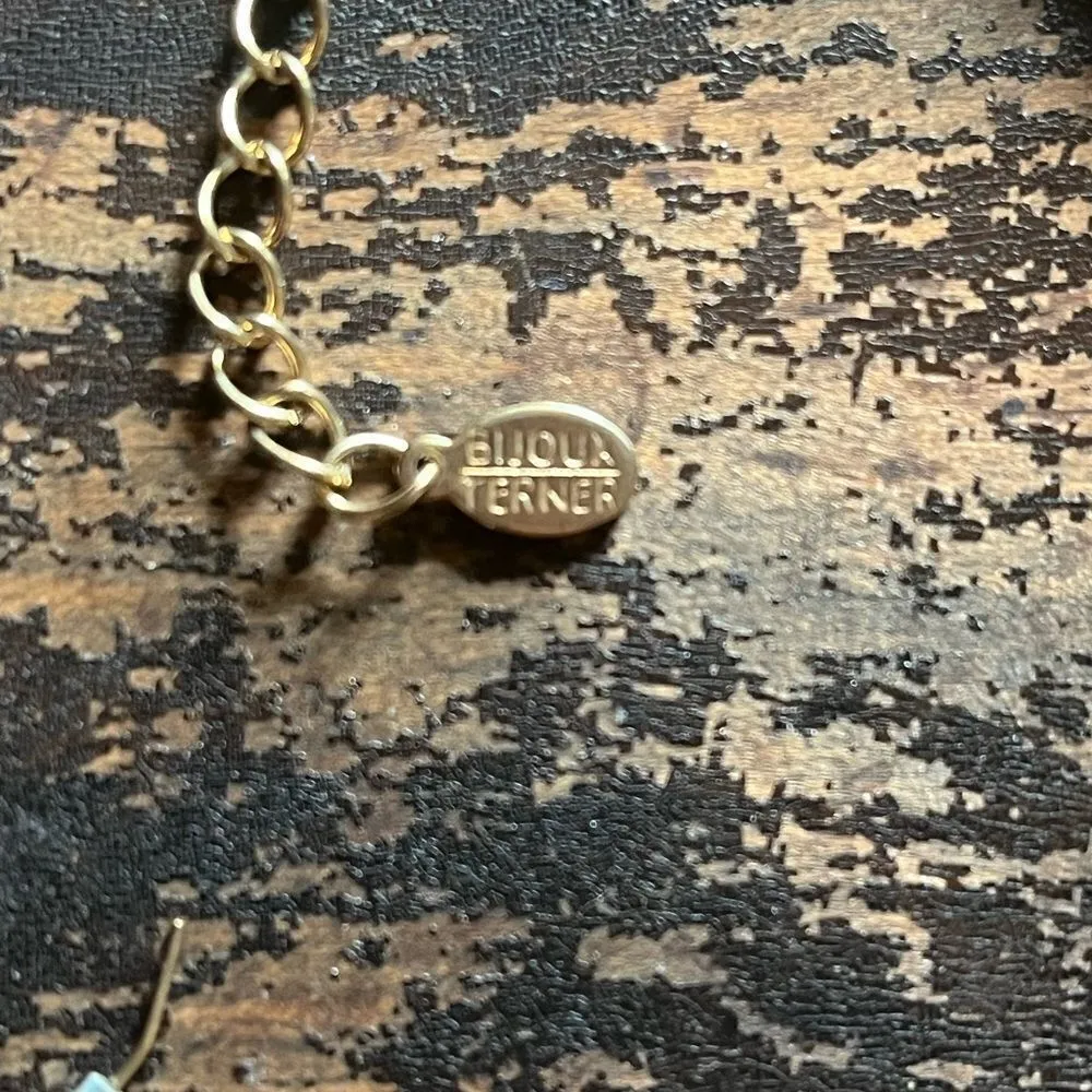 Vintage Bijoux Terner-Tiger striped necklace w/ earrings jewelry 80s/90s - Image 4