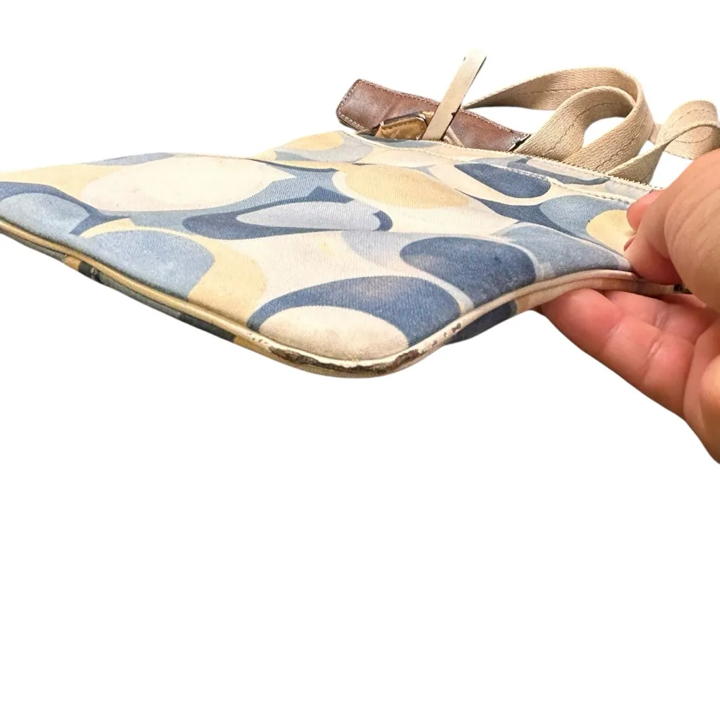 Coach Crossbody Purse No. L0767-41226 Cream Blue Tan Pattern Vintage Y2K - Image 10