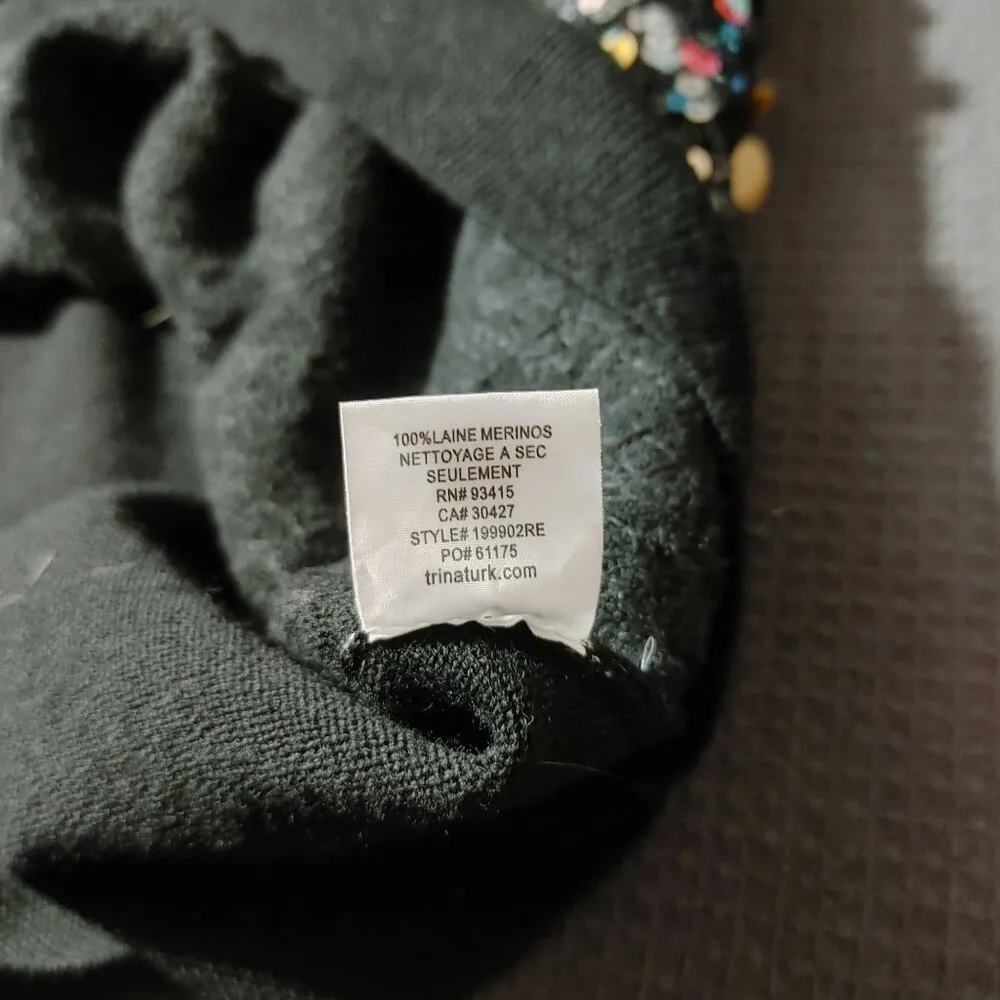 Trina Turk Womens Sequin-Embellished Merino Wool Knit Tank Top Large - Image 6