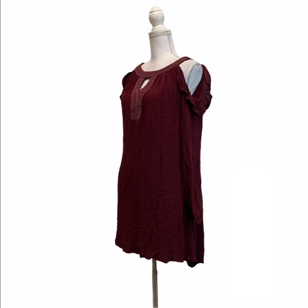Knox Rose Medium Maroon Cold Shoulder High Low - Image 4