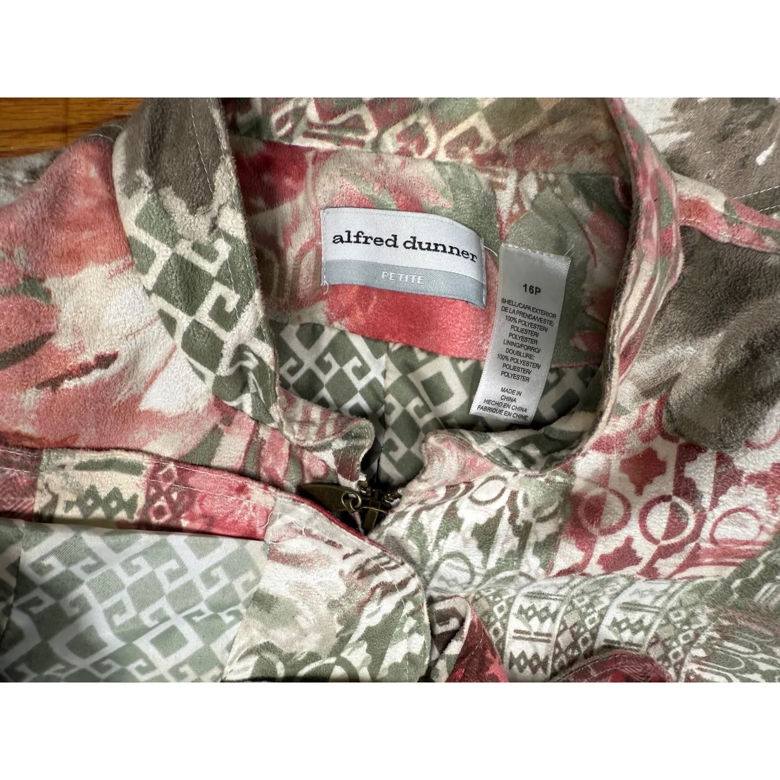 Alfred Dunner  Petite Floral Patchwork Button Up‎ Jacket Blazer Spring Coat - Image 7