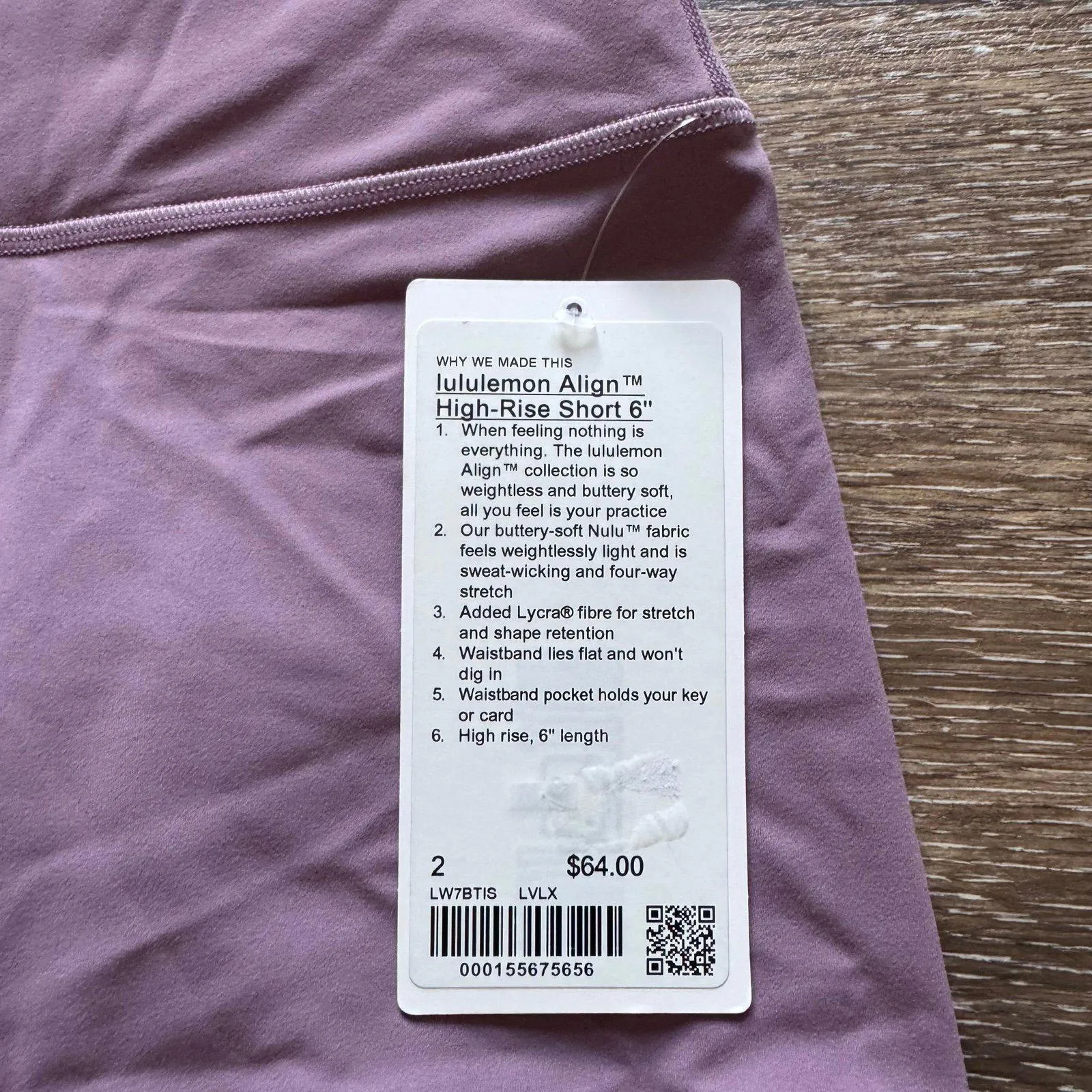 Lululemon Align Biker Short High Rise 6” Lavender Lux Size 2 NWT - Image 4