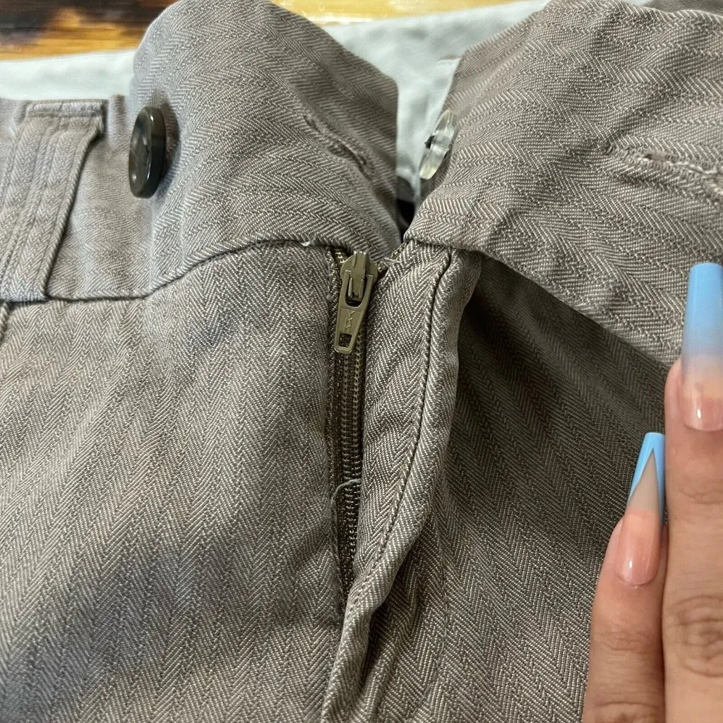 Banana Republic Khaki Tan Striped Ryan Fit Wide Leg Dress Pants Size‎ 4 Preppy - Image 12