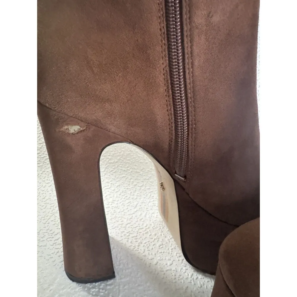 Sam Edelman Eli  Toasted Coconut Closed toe Suede Platform Ankle Dress Boots 9M - Image 9