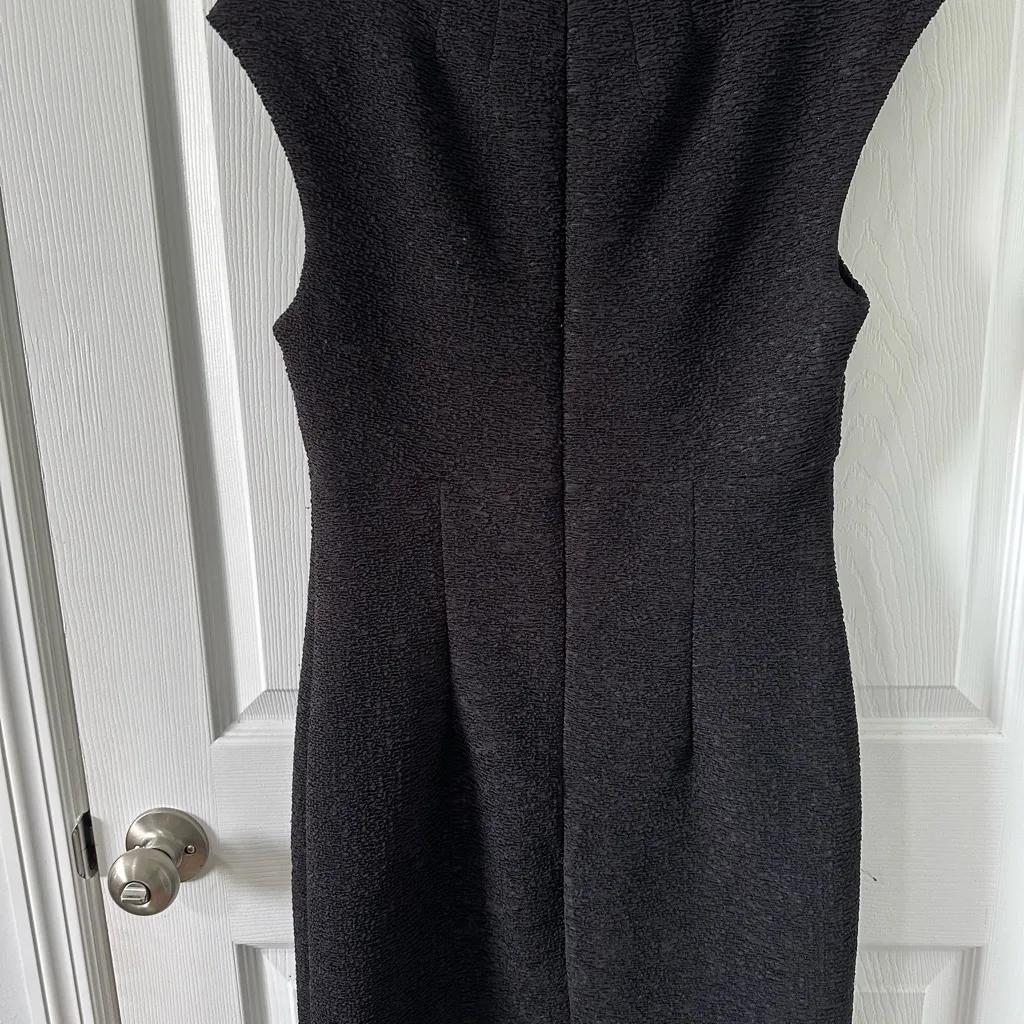 Connected Apparel Textured Black Mini Dress - Image 3