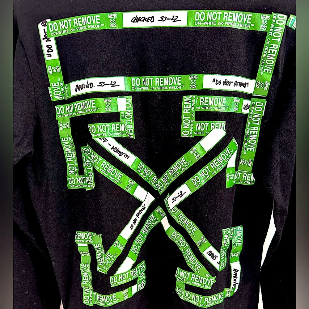 Off-White  “Do Not Remove” Tape Long Sleeve Shirt - Image 3