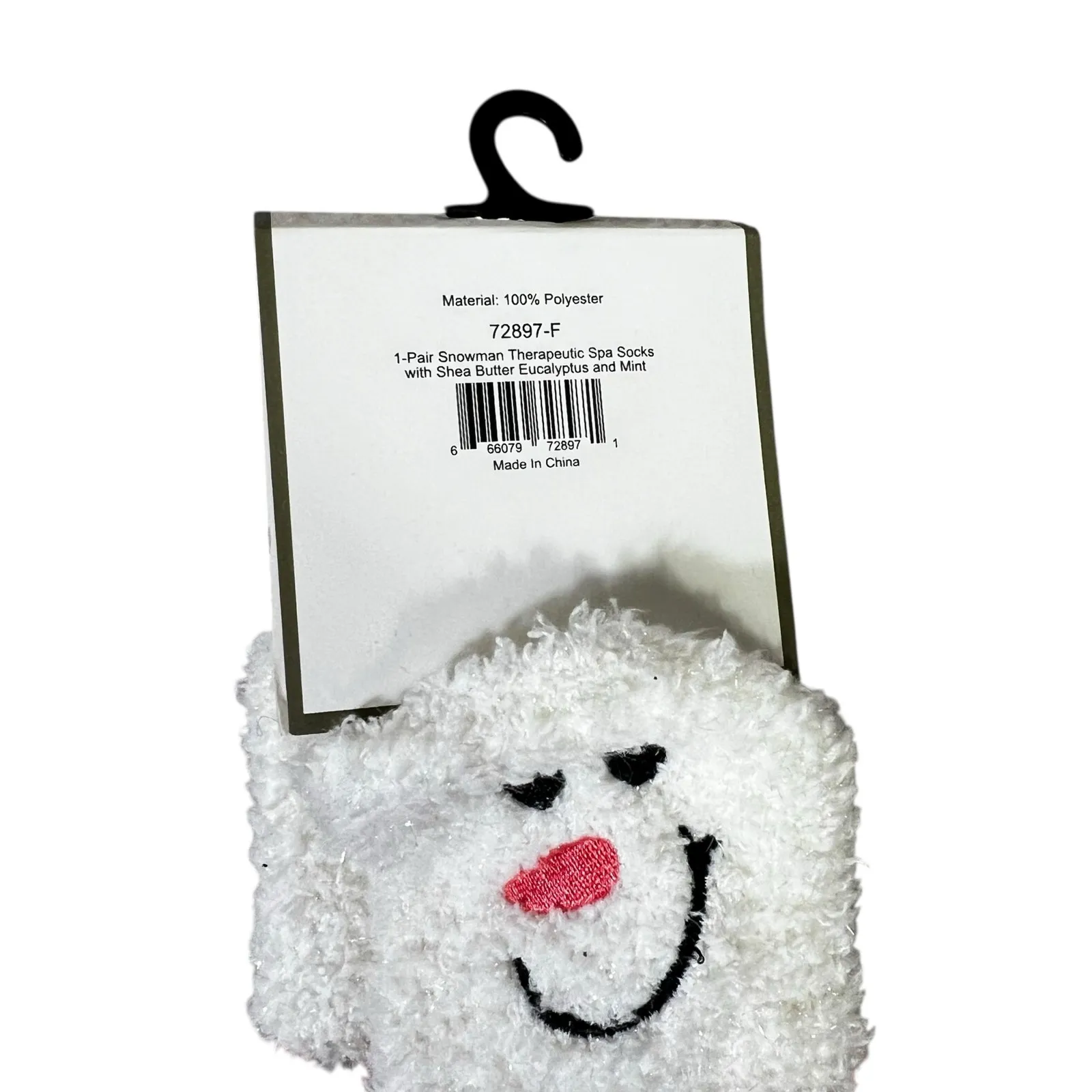 NWT Snowman Spa Socks Womens One Size White Fuzzy Gripper Holiday Christmas - Image 3