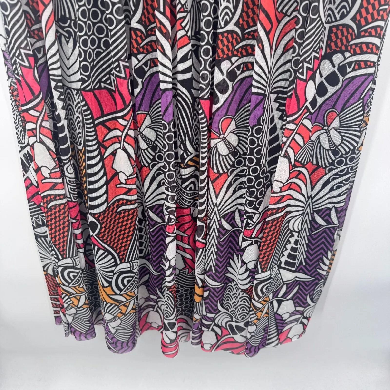 Farm Rio x Anthropologie Tropical Mesh Maxi Skirt‎ Womens S Multicolor Layered - Image 5