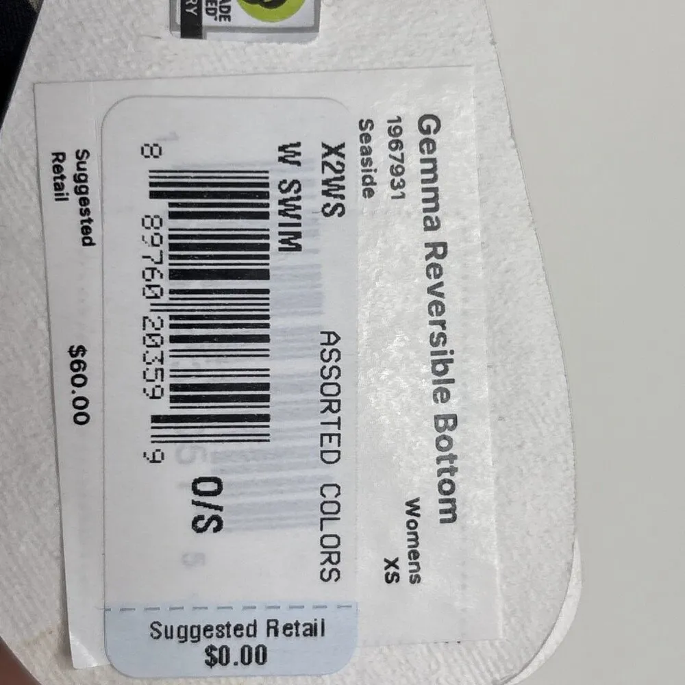 PRANA Women's Gemma REVERSIBLE Bikini Swimwear Bottom Size X-Small Seaside - Image 5