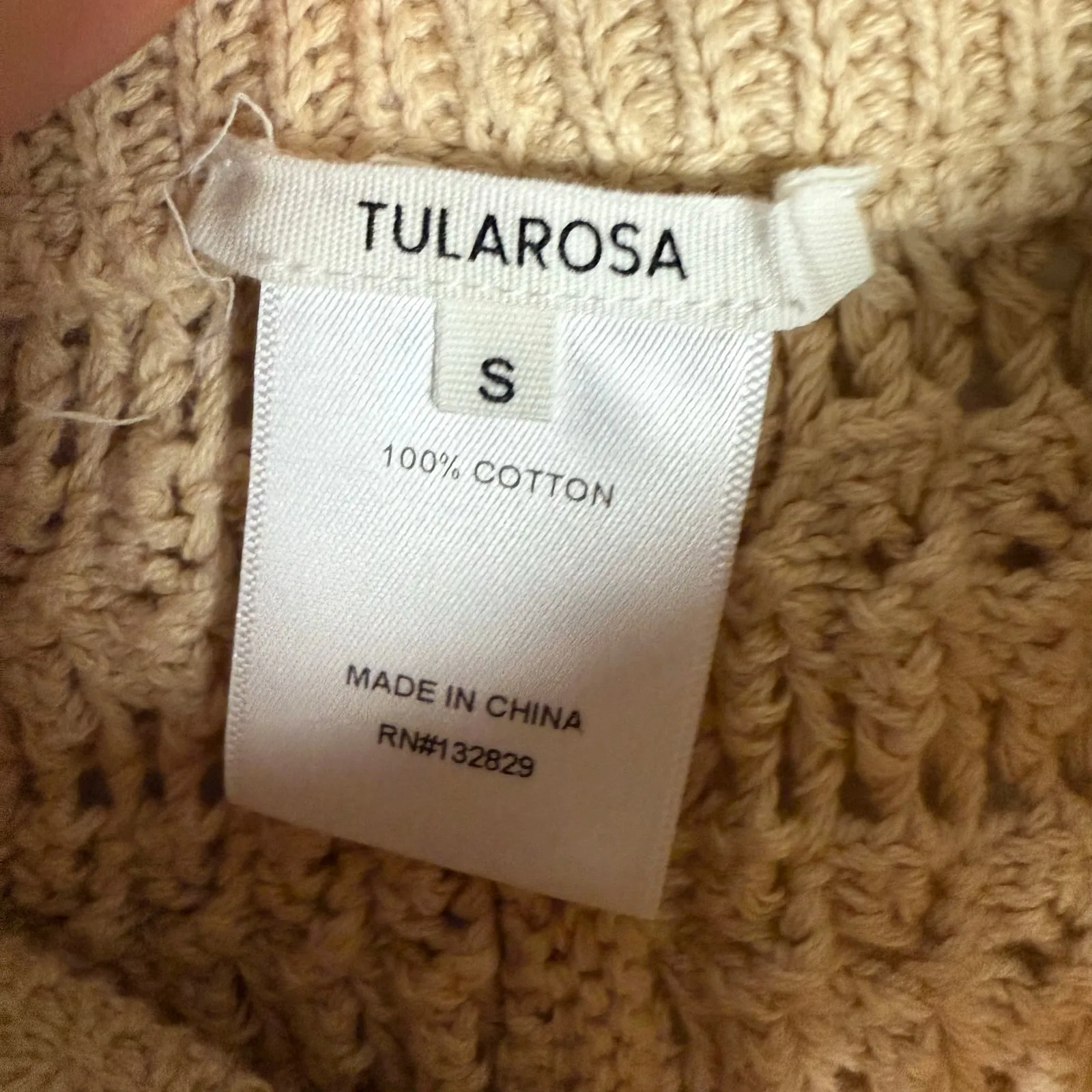 Tularosa Fabiana Beige Button Cardigan Sweater Shorts Crochet Knit Set S - Image 14