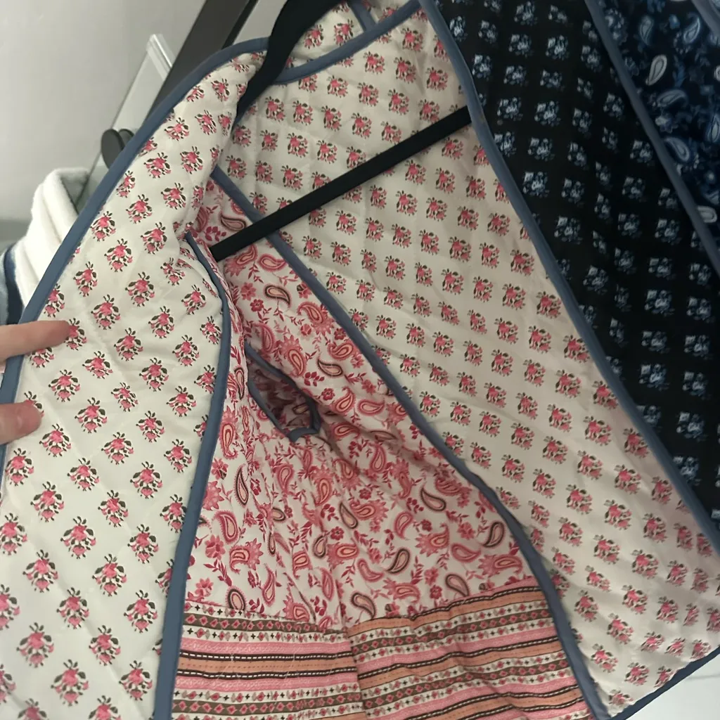 Women's Blue Patterned Jacket - Image 3