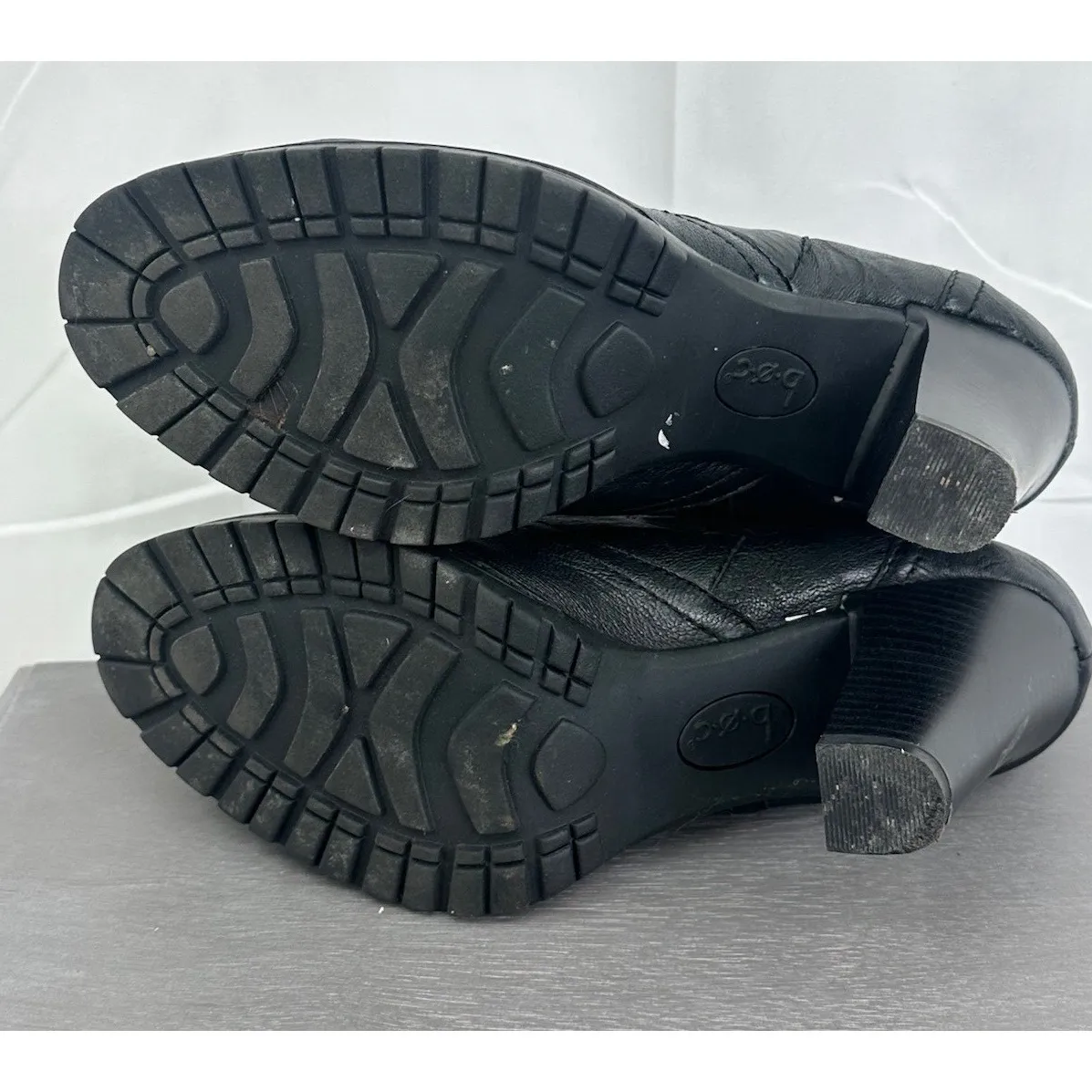 BOC Born High Heel‎ Ankle Boots Womens 8 Black Leather Lug Sole Chelsea Bootie - Image 6