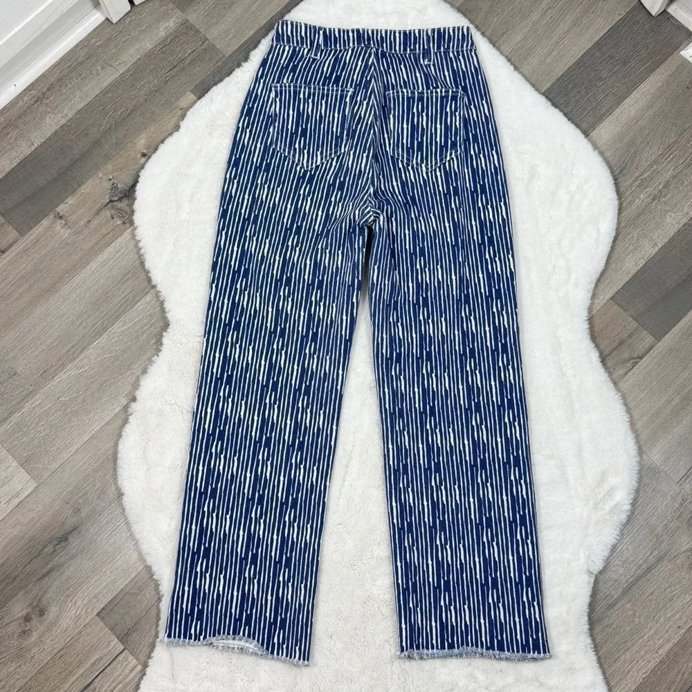Princess‎ Polly Danica Painted Stripe Crop Jeans Blue White 0 - Image 4