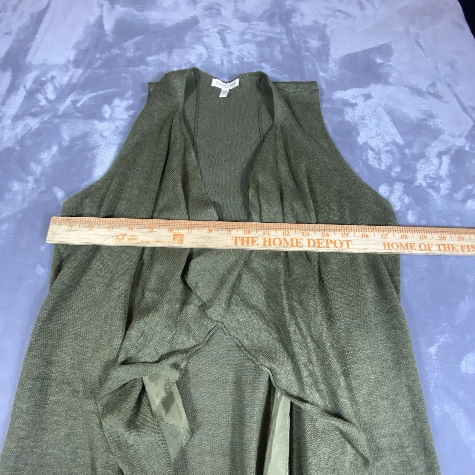 Eileen Fisher Cardigan Linen Silk Habutai‎ Small Petite Open Draped Cascading - Image 10