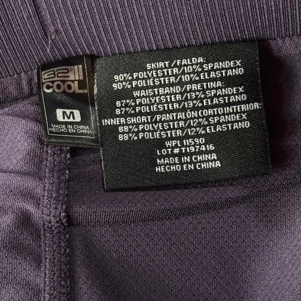 32 Degrees Cool Medium Skort Attached Brief Stretch Elastic Waist Pocket Purple - Image 5