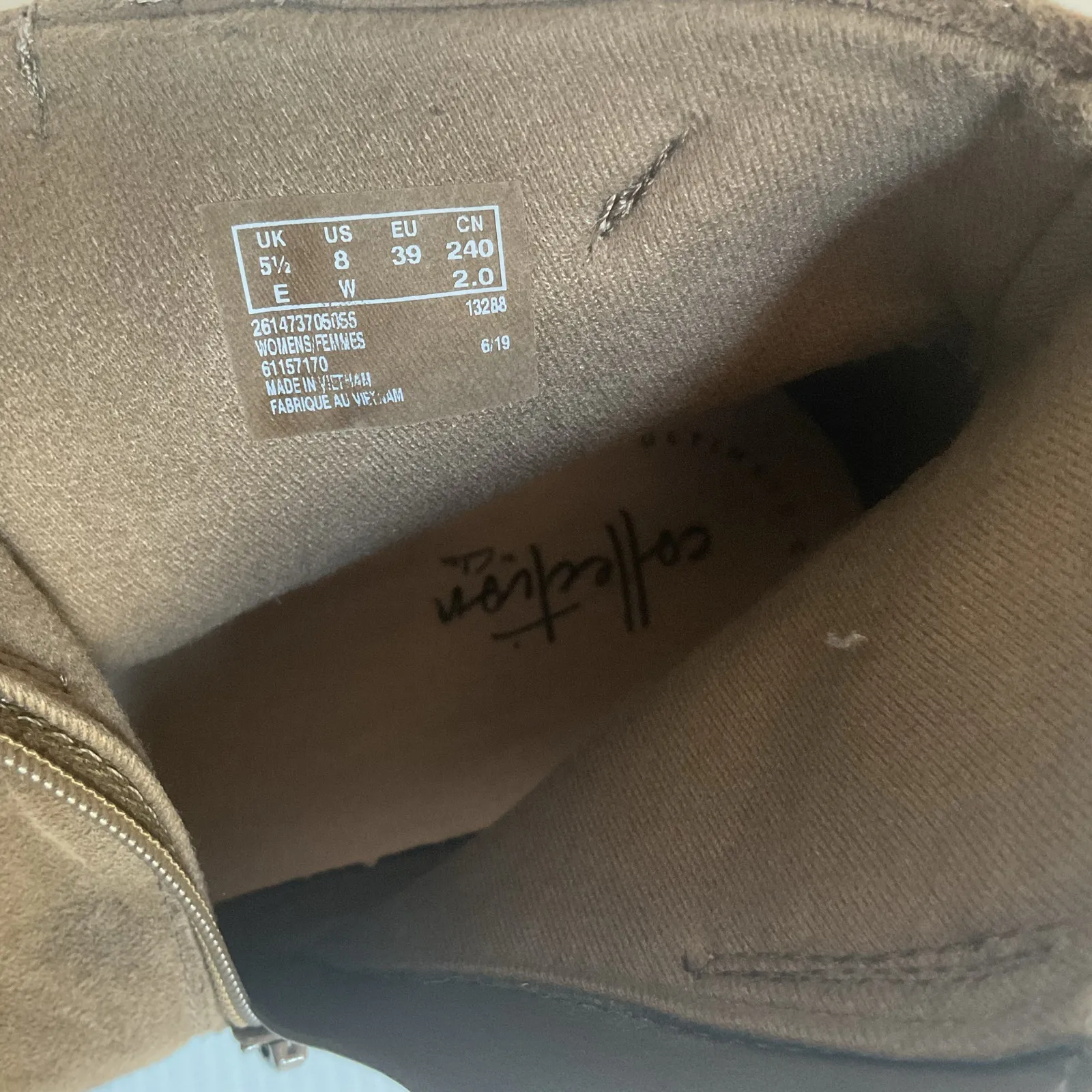 Clark’s Women’s Taupe Suede Ankle Boots Size 8 / EU 39 Bow Accent - Image 6