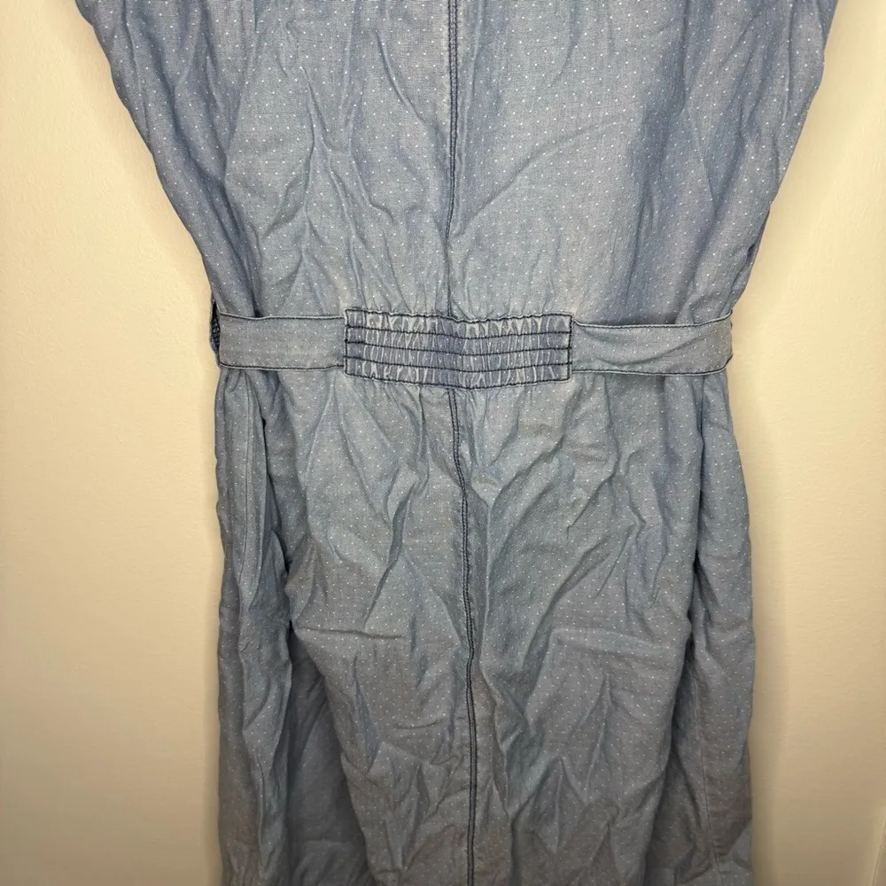 Jag Jeans Abra Chambray Light Blue Dotted Tie Dress - Image 9