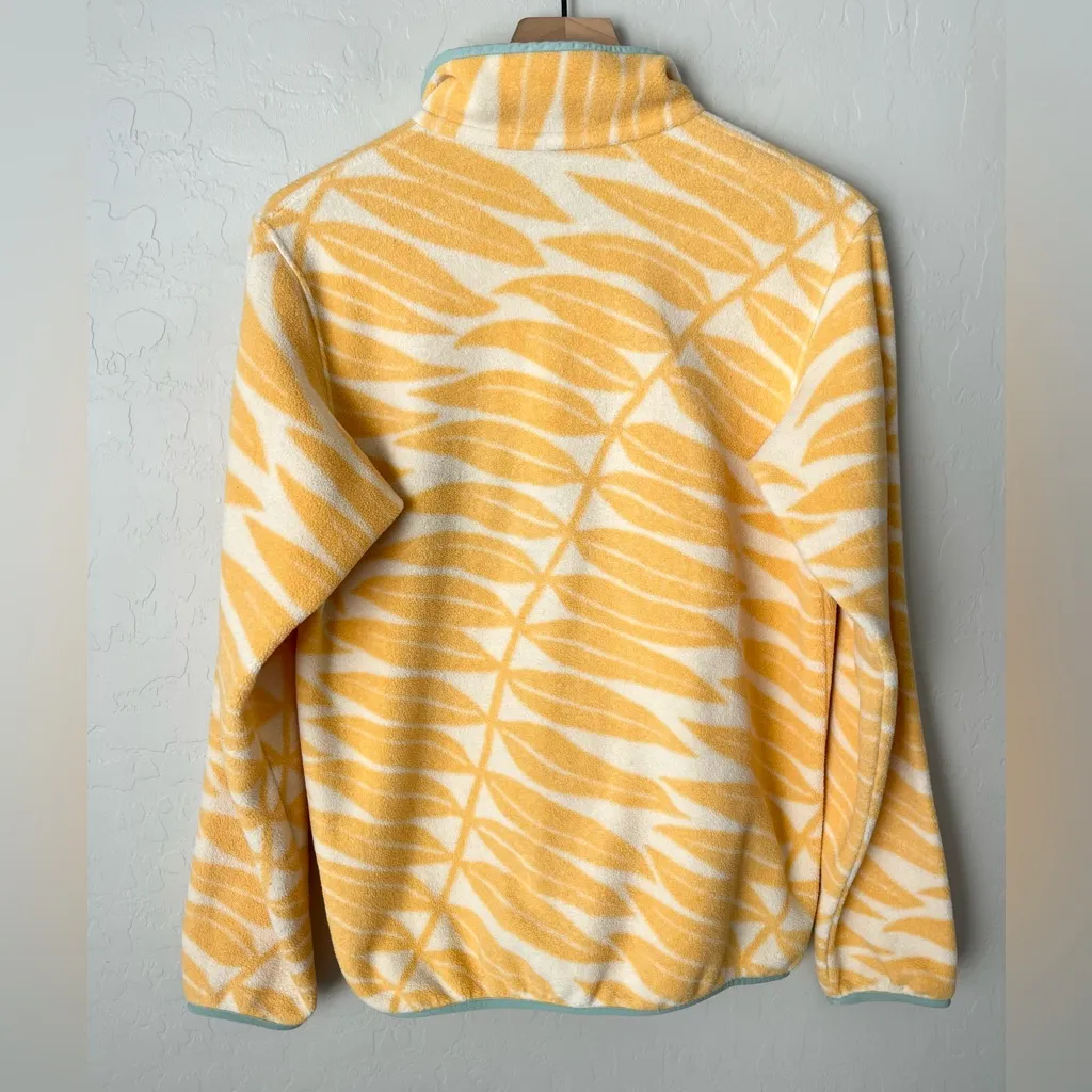 Patagonia Synchilla snap T Fleece pullover Yellow Leaf Pattern unisex small - Image 5