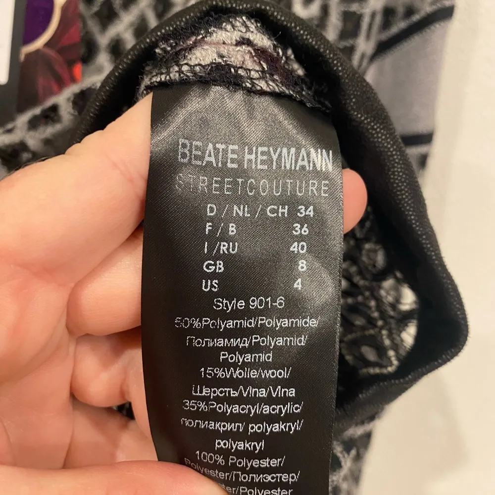 NWT BEATE HEYMANN SWEATER FLOCK OPEN LATTICE Size 4 Gray - Image 5