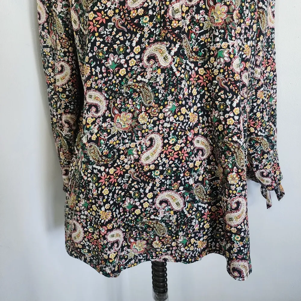 Krazy Kat Paisley Print Boho Style Blouse Top - Image 5