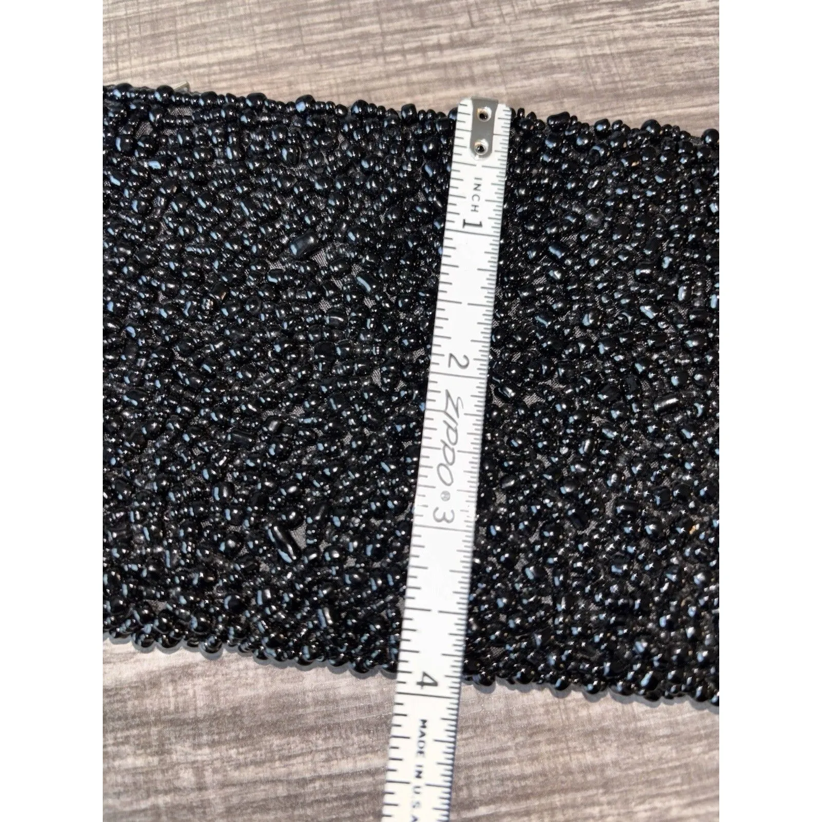 VINTAGE Black Beaded Heavy Small Coin Purse/ Clutch - Image 6